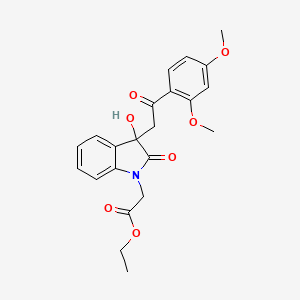 molecular formula C22H23NO7 B3961171 ethyl {3-[2-(2,4-dimethoxyphenyl)-2-oxoethyl]-3-hydroxy-2-oxo-2,3-dihydro-1H-indol-1-yl}acetate 