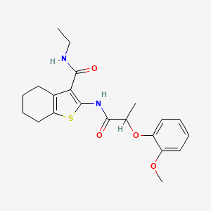 molecular formula C21H26N2O4S B3961205 N-ethyl-2-{[2-(2-methoxyphenoxy)propanoyl]amino}-4,5,6,7-tetrahydro-1-benzothiophene-3-carboxamide 