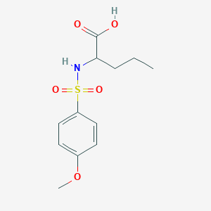 molecular formula C12H17NO5S B3961231 N-[(4-methoxyphenyl)sulfonyl]norvaline 