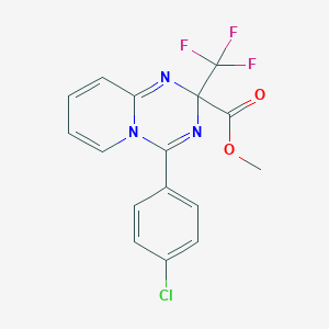 molecular formula C16H11ClF3N3O2 B396125 methyl 4-(4-chlorophenyl)-2-(trifluoromethyl)-2H-pyrido[1,2-a][1,3,5]triazine-2-carboxylate 