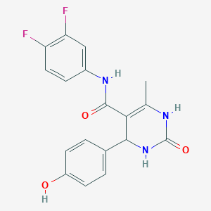 molecular formula C18H15F2N3O3 B3961260 N-(3,4-difluorophenyl)-4-(4-hydroxyphenyl)-6-methyl-2-oxo-1,2,3,4-tetrahydro-5-pyrimidinecarboxamide 