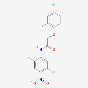 molecular formula C16H14Cl2N2O4 B3961263 N-(5-chloro-2-methyl-4-nitrophenyl)-2-(4-chloro-2-methylphenoxy)acetamide 