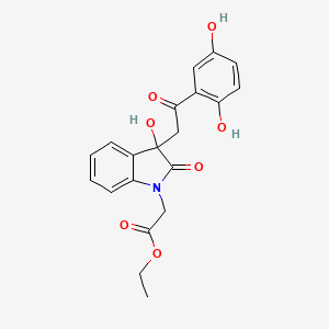 molecular formula C20H19NO7 B3961264 ethyl {3-[2-(2,5-dihydroxyphenyl)-2-oxoethyl]-3-hydroxy-2-oxo-2,3-dihydro-1H-indol-1-yl}acetate 