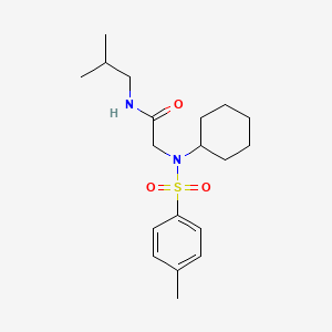 molecular formula C19H30N2O3S B3961272 N~2~-cyclohexyl-N~2~-[(4-methylphenyl)sulfonyl]-N-(2-methylpropyl)glycinamide 