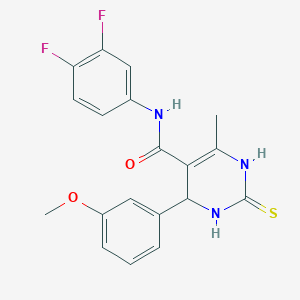 molecular formula C19H17F2N3O2S B3961291 N-(3,4-difluorophenyl)-4-(3-methoxyphenyl)-6-methyl-2-thioxo-1,2,3,4-tetrahydro-5-pyrimidinecarboxamide 