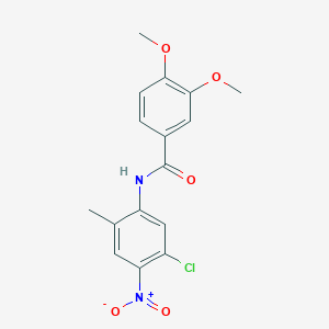 molecular formula C16H15ClN2O5 B3961292 N-(5-chloro-2-methyl-4-nitrophenyl)-3,4-dimethoxybenzamide 
