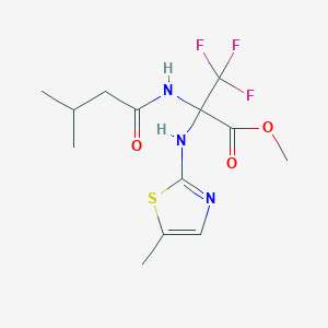 molecular formula C13H18F3N3O3S B396135 METHYL 3,3,3-TRIFLUORO-2-[(5-METHYL-1,3-THIAZOL-2-YL)AMINO]-2-(3-METHYLBUTANAMIDO)PROPANOATE 
