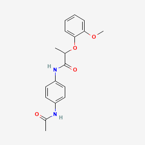 molecular formula C18H20N2O4 B3961360 N-[4-(acetylamino)phenyl]-2-(2-methoxyphenoxy)propanamide 