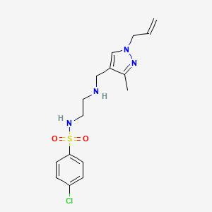 molecular formula C16H21ClN4O2S B3961367 N-(2-{[(1-allyl-3-methyl-1H-pyrazol-4-yl)methyl]amino}ethyl)-4-chlorobenzenesulfonamide 