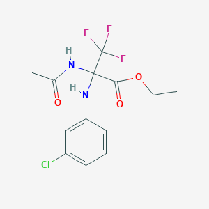 molecular formula C13H14ClF3N2O3 B396181 Ethyl 2-(acetylamino)-2-(3-chloroanilino)-3,3,3-trifluoropropanoate CAS No. 327098-24-8