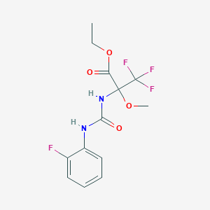 molecular formula C13H14F4N2O4 B396190 ETHYL 3,3,3-TRIFLUORO-2-{[(2-FLUOROPHENYL)CARBAMOYL]AMINO}-2-METHOXYPROPANOATE 