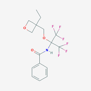 molecular formula C16H17F6NO3 B396207 N-{2-[(3-ethyloxetan-3-yl)methoxy]-1,1,1,3,3,3-hexafluoropropan-2-yl}benzamide CAS No. 339352-29-3