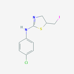molecular formula C10H10ClIN2S B396210 N-(4-chlorophenyl)-5-(iodomethyl)-4,5-dihydro-1,3-thiazol-2-amine 