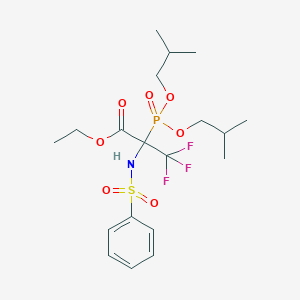 molecular formula C19H29F3NO7PS B396211 ethyl 2-(diisobutoxyphosphoryl)-3,3,3-trifluoro-2-[(phenylsulfonyl)amino]propanoate 