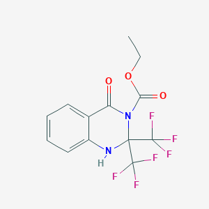 molecular formula C13H10F6N2O3 B396219 ethyl 4-oxo-2,2-bis(trifluoromethyl)-1H-quinazoline-3-carboxylate CAS No. 170029-40-0