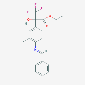 molecular formula C19H18F3NO3 B396221 Ethyl 2-[4-(benzylideneamino)-3-methylphenyl]-3,3,3-trifluoro-2-hydroxypropanoate CAS No. 340029-49-4