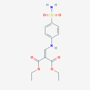 molecular formula C14H18N2O6S B396224 Diethyl 2-[(4-sulfamoylanilino)methylidene]propanedioate CAS No. 93100-73-3