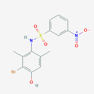 molecular formula C14H13BrN2O5S B3962402 N-(3-bromo-4-hydroxy-2,6-dimethylphenyl)-3-nitrobenzenesulfonamide 