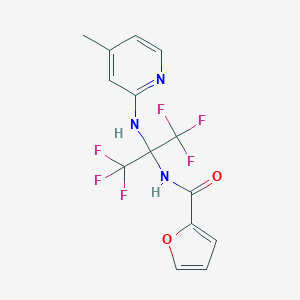 molecular formula C14H11F6N3O2 B396257 N-{1,1,1,3,3,3-hexafluoro-2-[(4-methylpyridin-2-yl)amino]propan-2-yl}furan-2-carboxamide CAS No. 311788-15-5