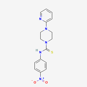 molecular formula C16H17N5O2S B3962779 N-(4-nitrophenyl)-4-(pyridin-2-yl)piperazine-1-carbothioamide 