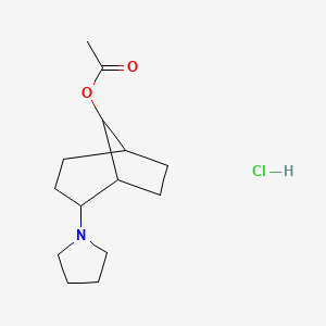 molecular formula C14H24ClNO2 B3962821 (2-Pyrrolidin-1-yl-8-bicyclo[3.2.1]octanyl) acetate;hydrochloride 