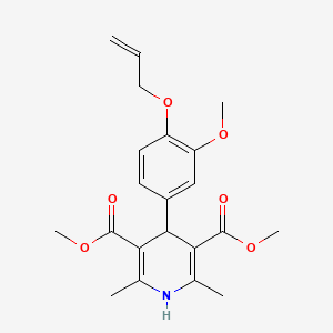 molecular formula C21H25NO6 B3962853 Dimethyl 4-[3-methoxy-4-(prop-2-en-1-yloxy)phenyl]-2,6-dimethyl-1,4-dihydropyridine-3,5-dicarboxylate 