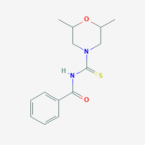 molecular formula C14H18N2O2S B3962910 N-[(2,6-dimethyl-4-morpholinyl)carbonothioyl]benzamide 