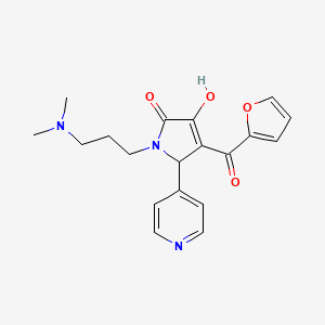 molecular formula C19H21N3O4 B3962935 1-[3-(dimethylamino)propyl]-4-(furan-2-ylcarbonyl)-3-hydroxy-5-(pyridin-4-yl)-1,5-dihydro-2H-pyrrol-2-one 