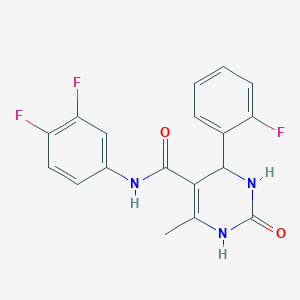 molecular formula C18H14F3N3O2 B3962946 N-(3,4-difluorophenyl)-4-(2-fluorophenyl)-6-methyl-2-oxo-3,4-dihydro-1H-pyrimidine-5-carboxamide 