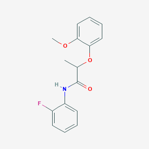 molecular formula C16H16FNO3 B3962957 N-(2-fluorophenyl)-2-(2-methoxyphenoxy)propanamide 