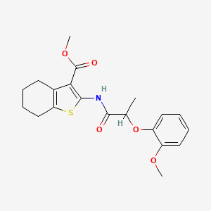 molecular formula C20H23NO5S B3963006 methyl 2-{[2-(2-methoxyphenoxy)propanoyl]amino}-4,5,6,7-tetrahydro-1-benzothiophene-3-carboxylate 