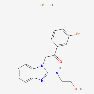 molecular formula C17H17Br2N3O2 B3963010 1-(3-Bromophenyl)-2-[2-(2-hydroxyethylamino)benzimidazol-1-yl]ethanone;hydrobromide 
