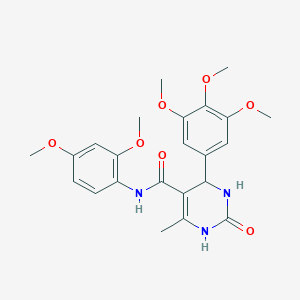 molecular formula C23H27N3O7 B3963011 N-(2,4-dimethoxyphenyl)-6-methyl-2-oxo-4-(3,4,5-trimethoxyphenyl)-1,2,3,4-tetrahydropyrimidine-5-carboxamide 