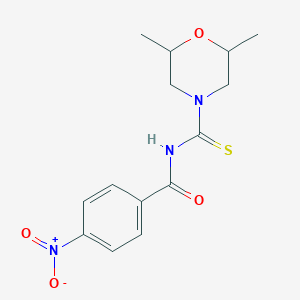 molecular formula C14H17N3O4S B3963034 N-[(2,6-dimethyl-4-morpholinyl)carbonothioyl]-4-nitrobenzamide 