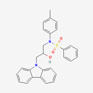 molecular formula C28H26N2O3S B3963080 N-[3-(9H-carbazol-9-yl)-2-hydroxypropyl]-N-(4-methylphenyl)benzenesulfonamide 