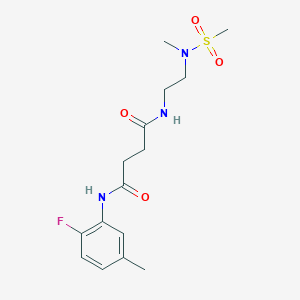 molecular formula C15H22FN3O4S B3963117 N-(2-fluoro-5-methylphenyl)-N'-{2-[methyl(methylsulfonyl)amino]ethyl}succinamide 