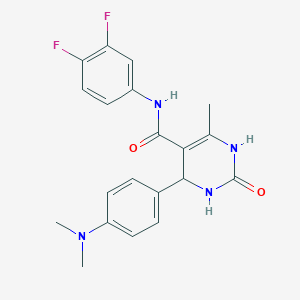 molecular formula C20H20F2N4O2 B3963120 N-(3,4-difluorophenyl)-4-[4-(dimethylamino)phenyl]-6-methyl-2-oxo-1,2,3,4-tetrahydro-5-pyrimidinecarboxamide 