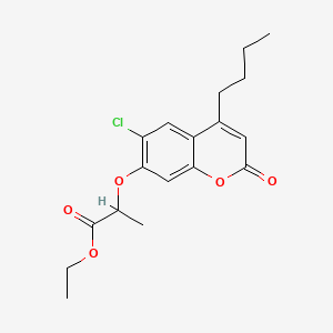 molecular formula C18H21ClO5 B3963144 ethyl 2-[(4-butyl-6-chloro-2-oxo-2H-chromen-7-yl)oxy]propanoate 