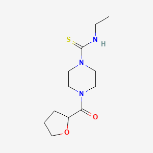 molecular formula C12H21N3O2S B3963170 N-ethyl-4-(tetrahydrofuran-2-ylcarbonyl)piperazine-1-carbothioamide 