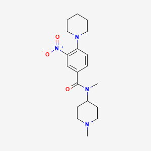 molecular formula C19H28N4O3 B3963254 N-methyl-N-(1-methyl-4-piperidinyl)-3-nitro-4-(1-piperidinyl)benzamide 