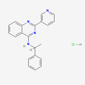 molecular formula C21H19ClN4 B3963280 N-(1-phenylethyl)-2-(3-pyridinyl)-4-quinazolinamine hydrochloride 