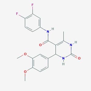 molecular formula C20H19F2N3O4 B3963302 N-(3,4-difluorophenyl)-4-(3,4-dimethoxyphenyl)-6-methyl-2-oxo-1,2,3,4-tetrahydropyrimidine-5-carboxamide 