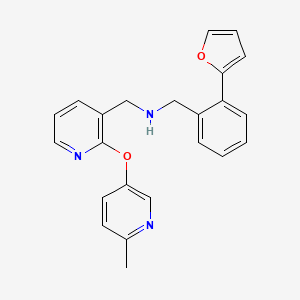 molecular formula C23H21N3O2 B3963327 N-[[2-(furan-2-yl)phenyl]methyl]-1-[2-(6-methylpyridin-3-yl)oxypyridin-3-yl]methanamine 