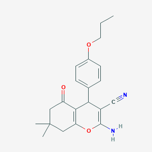 molecular formula C21H24N2O3 B3963340 2-amino-7,7-dimethyl-5-oxo-4-(4-propoxyphenyl)-5,6,7,8-tetrahydro-4H-chromene-3-carbonitrile 