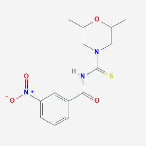 molecular formula C14H17N3O4S B3963389 N-[(2,6-dimethyl-4-morpholinyl)carbonothioyl]-3-nitrobenzamide 