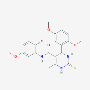molecular formula C22H25N3O5S B3963402 N,4-bis(2,5-dimethoxyphenyl)-6-methyl-2-sulfanylidene-3,4-dihydro-1H-pyrimidine-5-carboxamide 