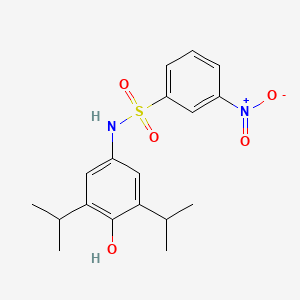 molecular formula C18H22N2O5S B3963417 N-[4-hydroxy-3,5-di(propan-2-yl)phenyl]-3-nitrobenzenesulfonamide 