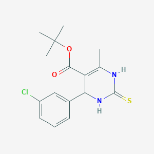 molecular formula C16H19ClN2O2S B3963486 tert-butyl 4-(3-chlorophenyl)-6-methyl-2-sulfanylidene-3,4-dihydro-1H-pyrimidine-5-carboxylate 