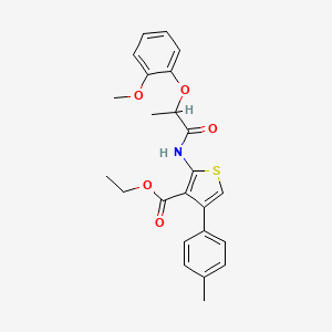 molecular formula C24H25NO5S B3963533 ethyl 2-{[2-(2-methoxyphenoxy)propanoyl]amino}-4-(4-methylphenyl)-3-thiophenecarboxylate 