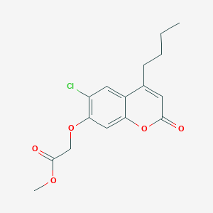 molecular formula C16H17ClO5 B3963583 METHYL 2-[(4-BUTYL-6-CHLORO-2-OXO-2H-CHROMEN-7-YL)OXY]ACETATE 